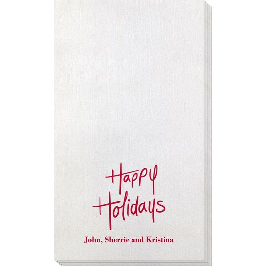 Fun Happy Holidays Bamboo Luxe Guest Towels